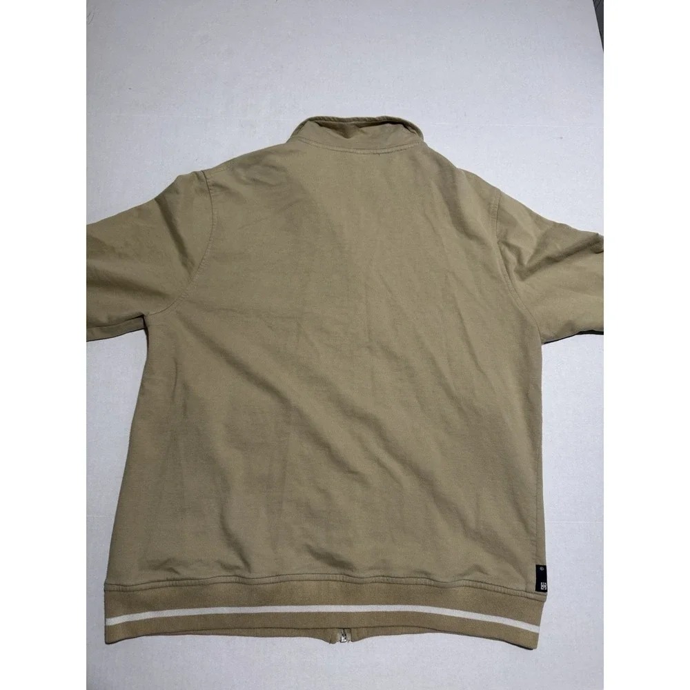 Y2K DC Skateboard Sk8 Men's Beige Full Zip Jacket, Large